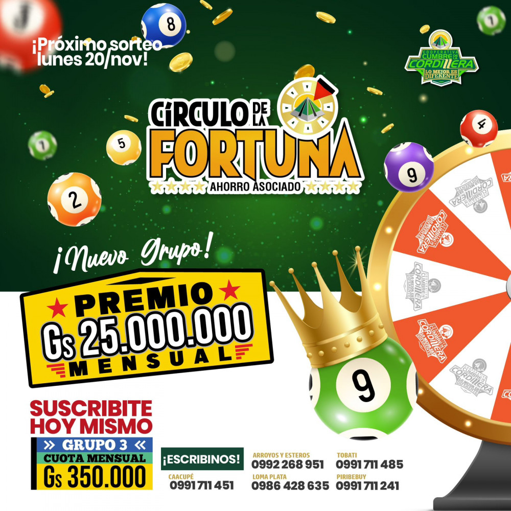 El Grupo 3 del Círculo de la Fortuna aún está abierto!!